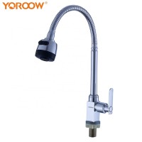 Cheap price deck mounted single handle flexible single cold kitchen tap