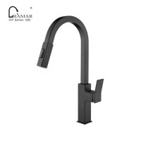 UPC Low Lead Brass Square Pull-down Spout Kitchen Sink Faucet Water Tap